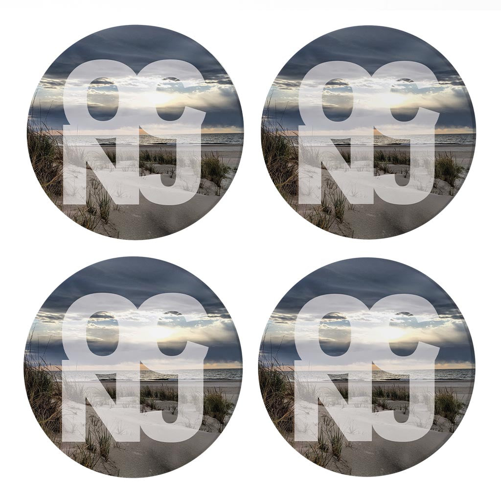 OCNJ Photo With Text | Absorbent Coasters | Set of 4 | Min 2