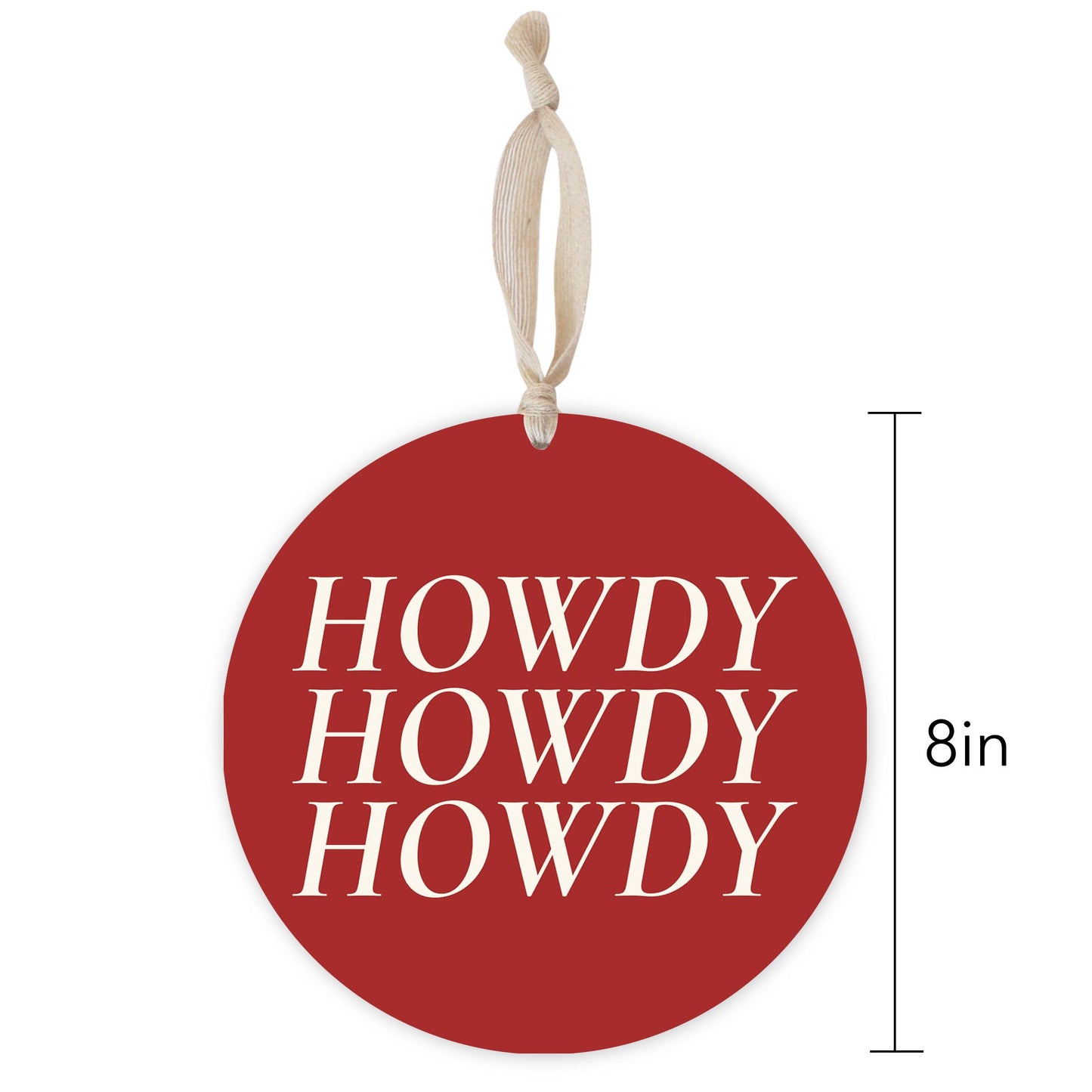 Modern Minimalist Texas Colors Howdy | Wood Ornament | Eaches | Min 1