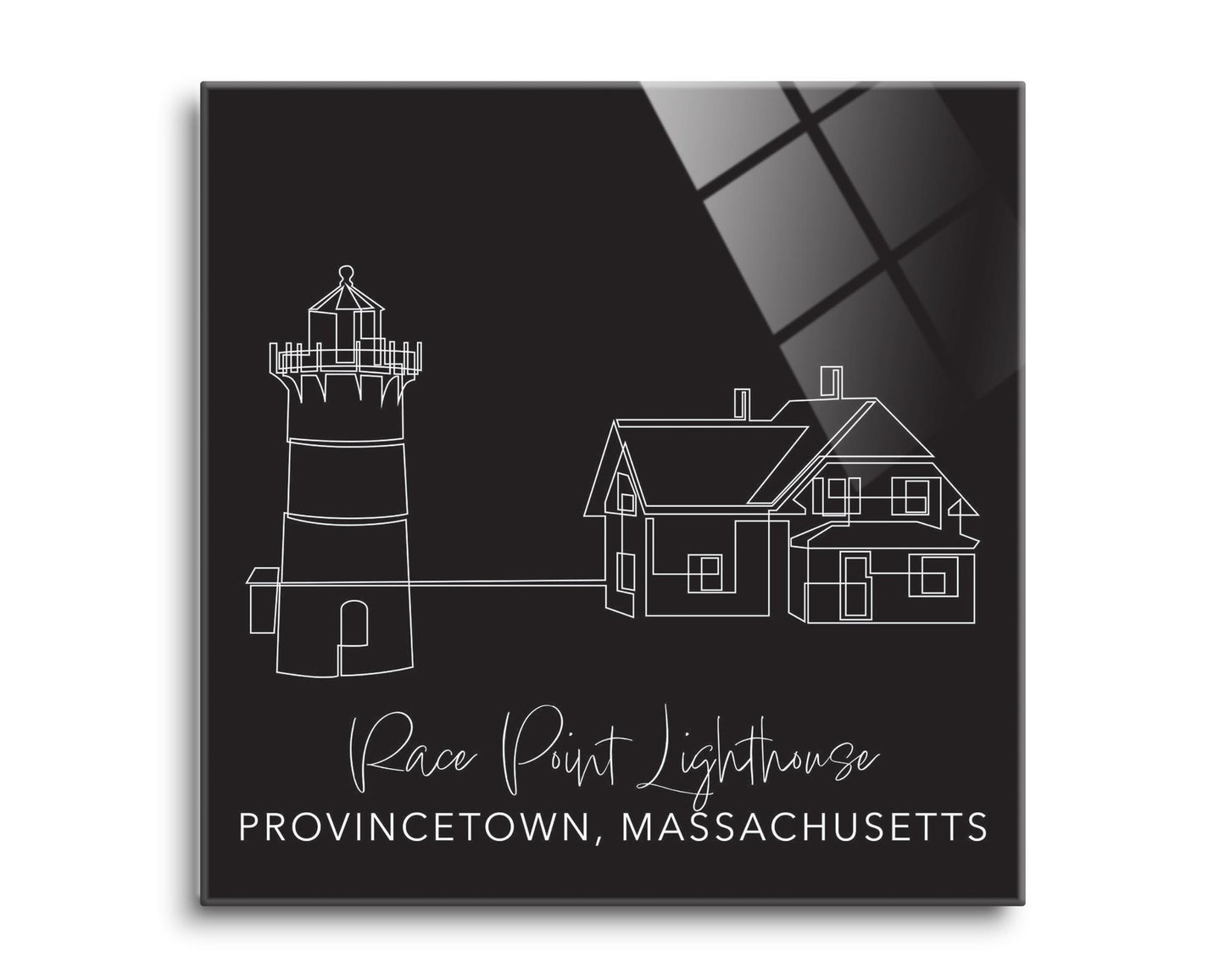 Black Race Point Lighthouse | Hi-Def Glass Art | Eaches | Min 2