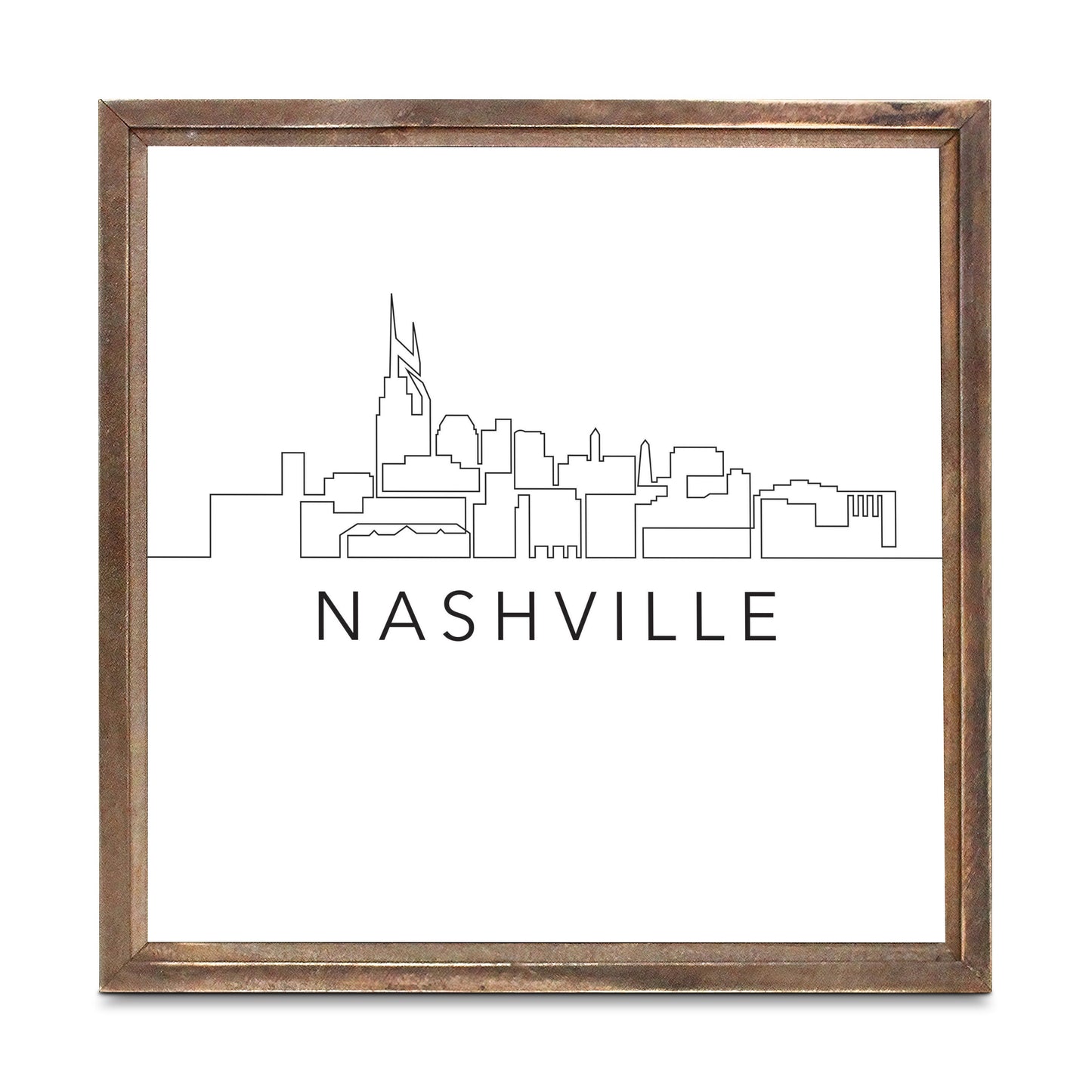 Minimalist B&W Tennessee Nashville Skyline | Wood Sign | Eaches | Min 1