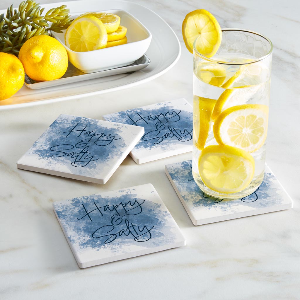 Happy Salty Water Color | Absorbent Coasters | Set of 4 | Min 2