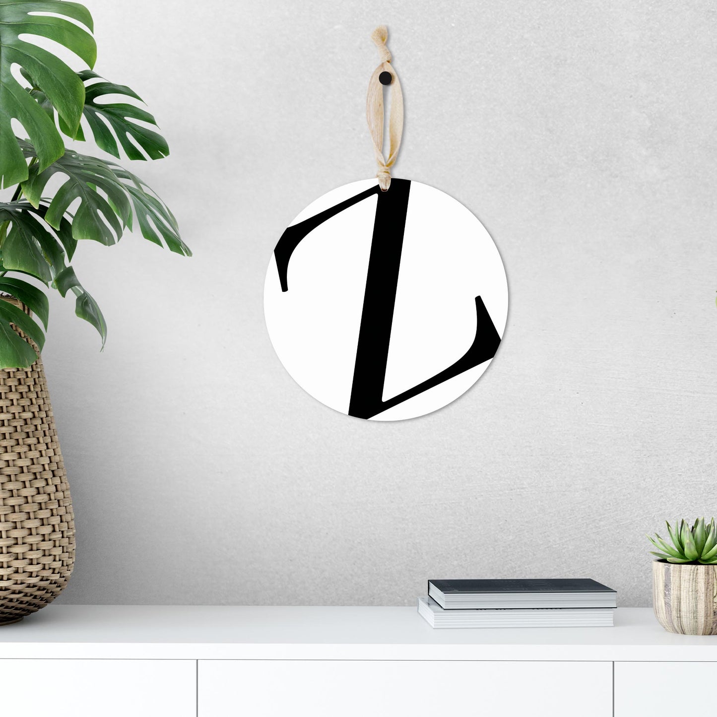 Minimalist Monogram Z | Wood Ornament | Eaches | Min 1