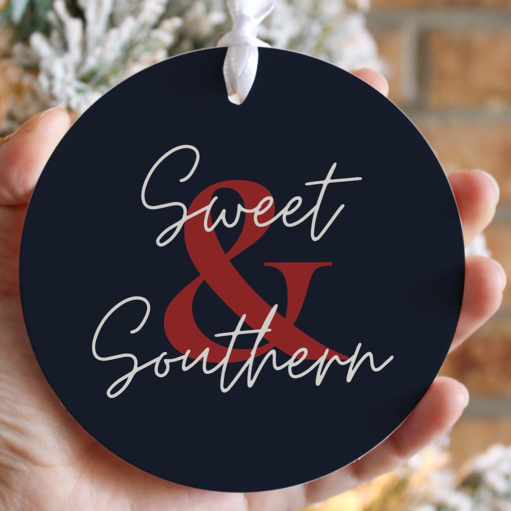 Modern Minimalist Texas Colors Sweet Southern | Wood Ornament | Eaches | Min 6