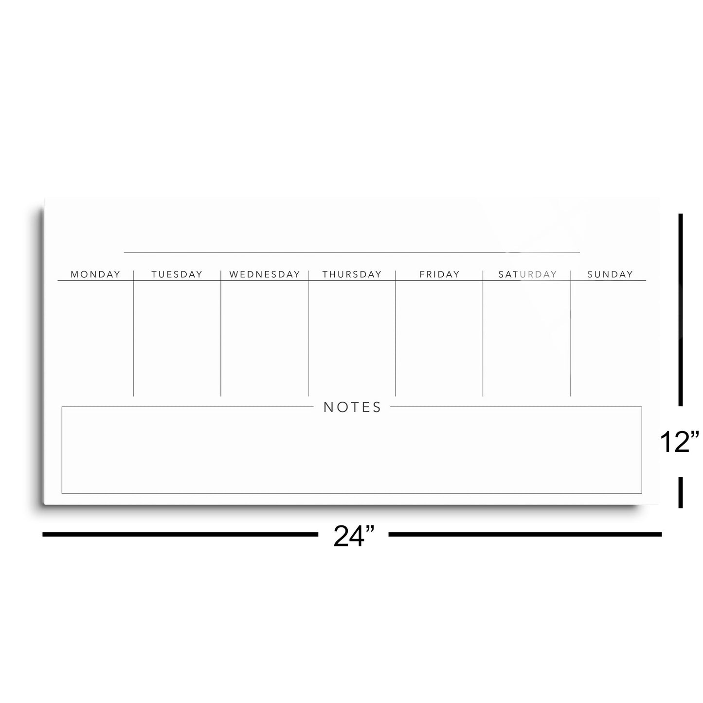 Minimalist Weekly Planner With Notes | Hi-Def Glass Art | Eaches | Min 1