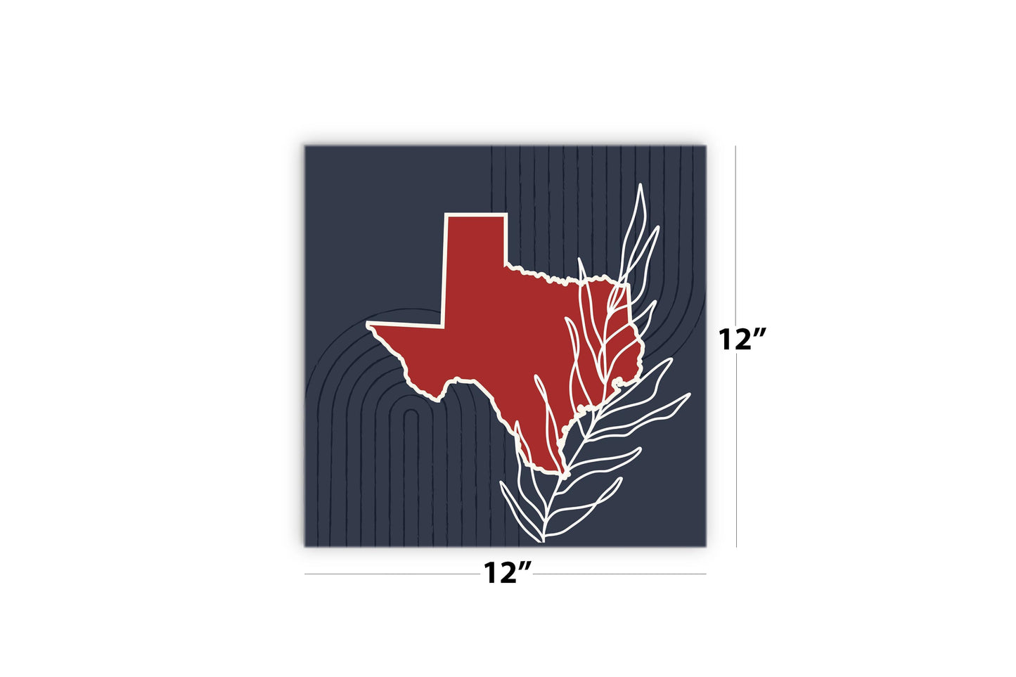 Modern Minimalist Texas Colors Shape Leaf | Wood Sign | Eaches | Min 2