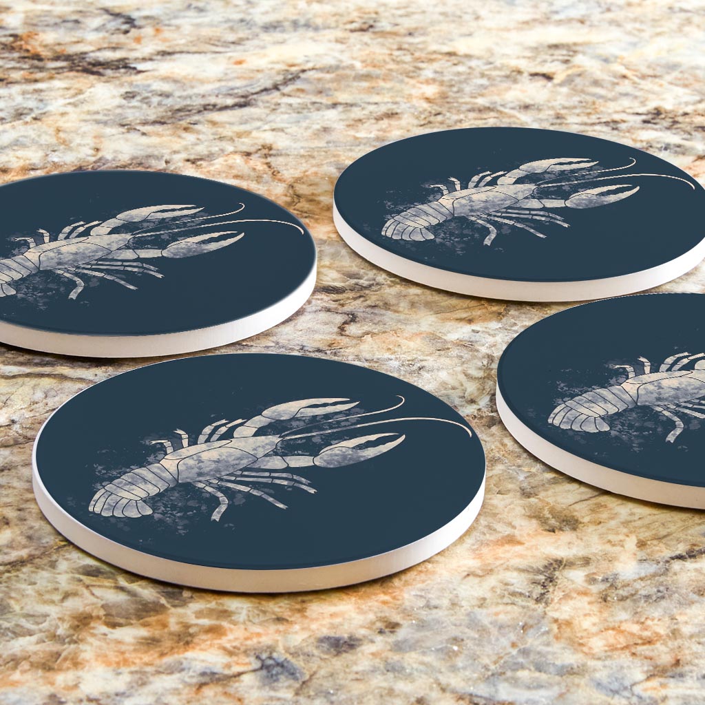 Louisiana Colorful Water Color Crawfish | Absorbent Coasters | Set of 4 | Min 2