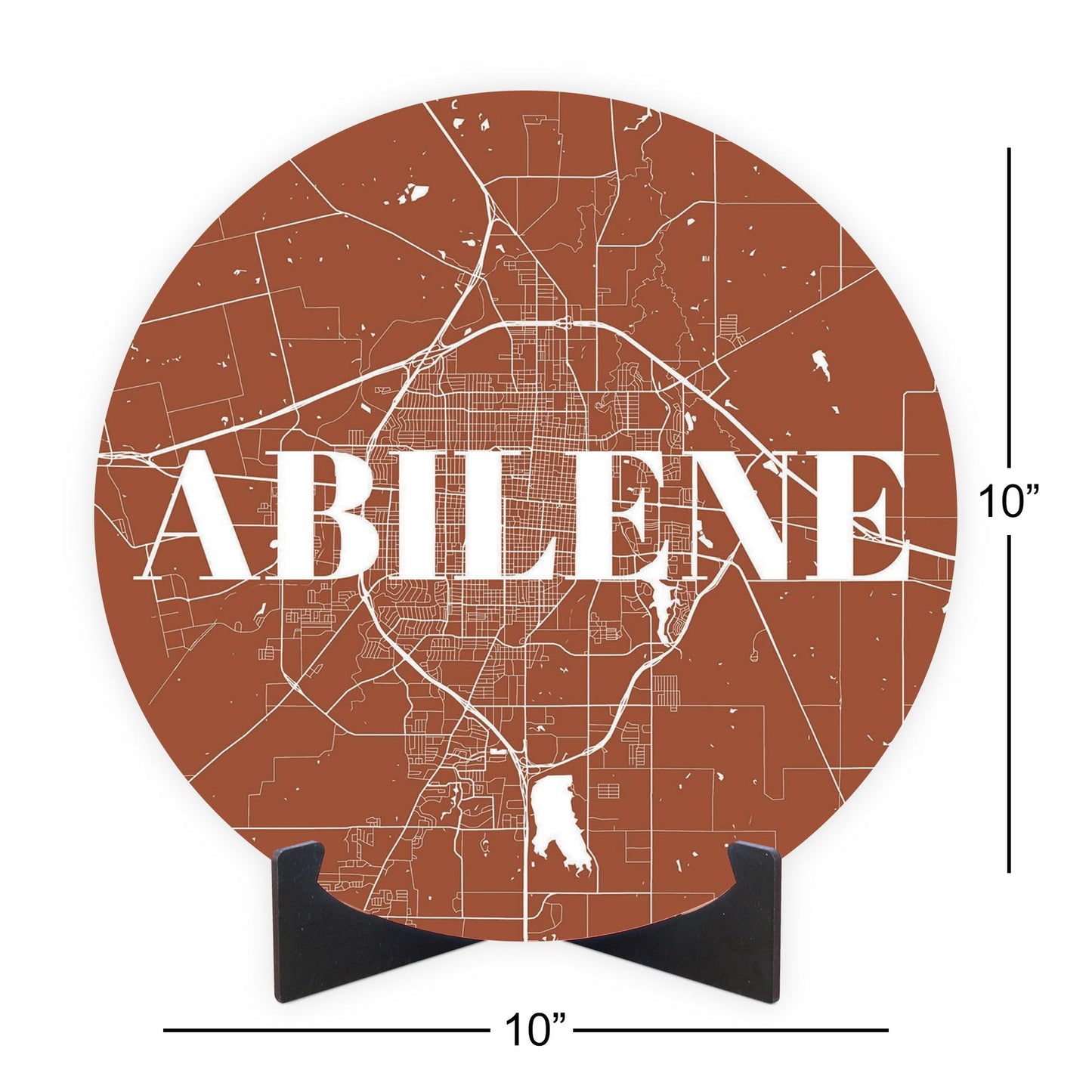 Modern Minimalist Texas Abilene Map | Wood Sign | Eaches | Min 1