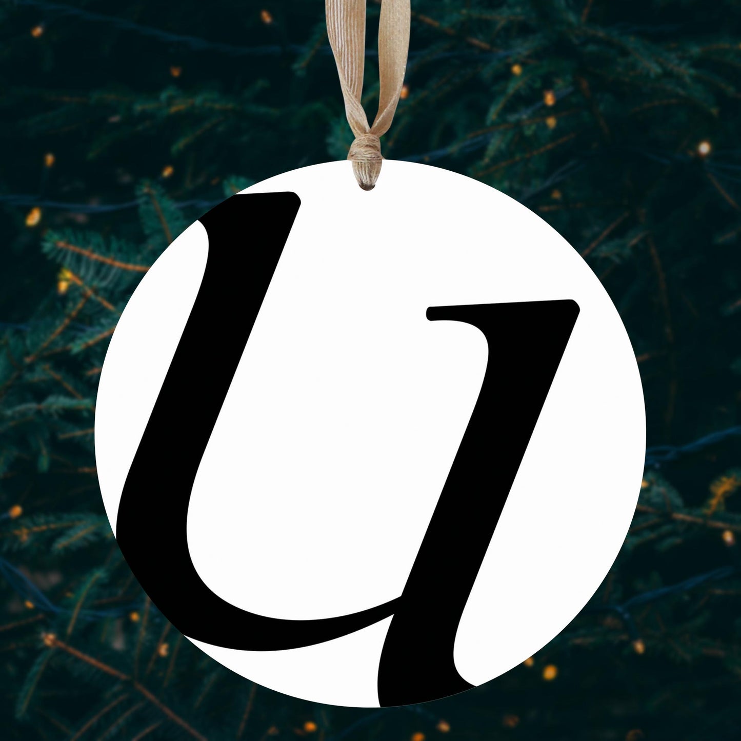 Minimalist Monogram U| Wood Ornament | Eaches | Min 1