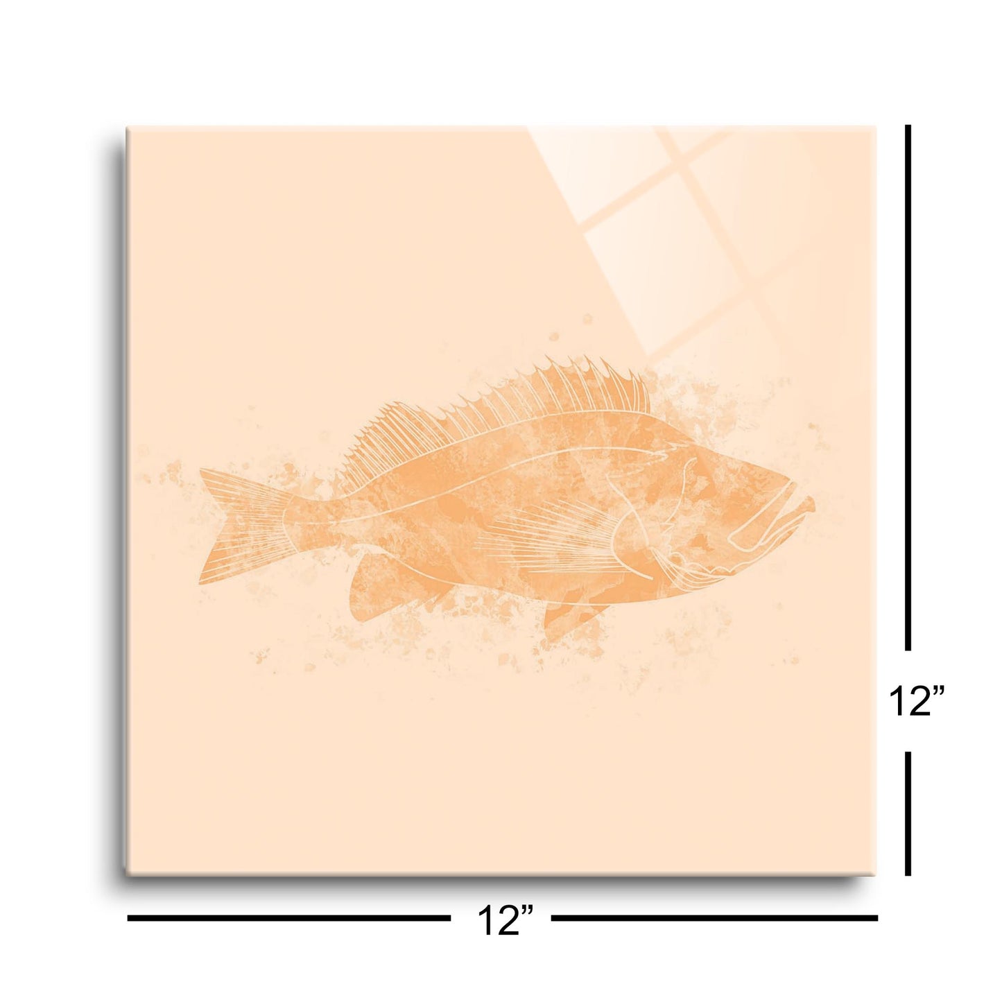 Louisiana Colorful Water Color Red Fish | Hi-Def Glass Art | Eaches | Min 1