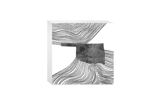 Modern Oklahoma State Shape With Fluid Lines | Wood Block | Eaches | Min 4