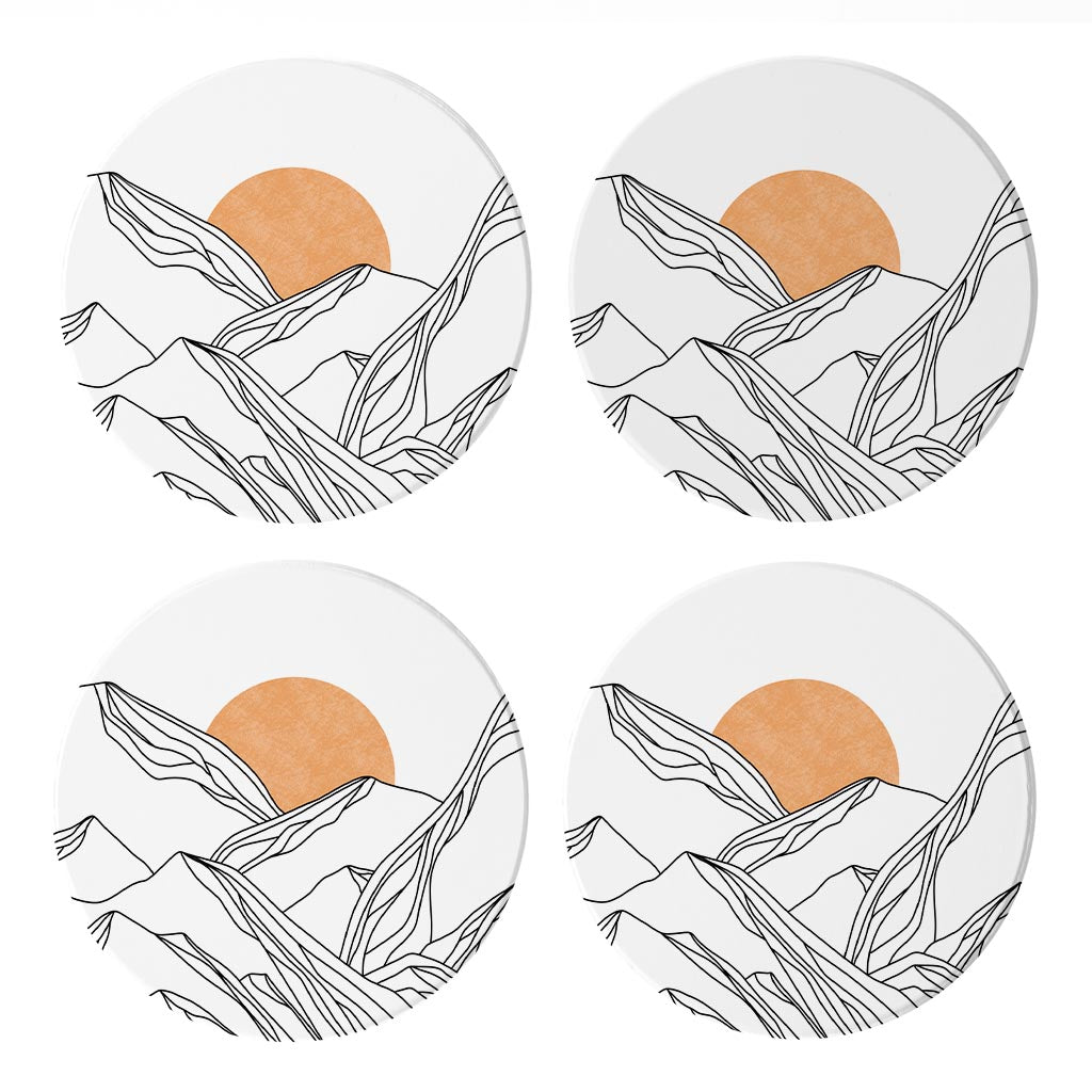 White Mountain Sun Lines| Absorbent Coasters | Set of 4 | Min 2