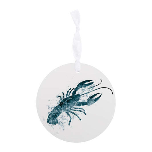 Blue White Water Color Crawfish| Wood Ornament | Eaches | Min 6