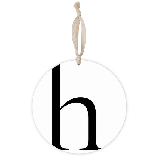 Minimalist Monogram H | Wood Ornament | Eaches | Min 1