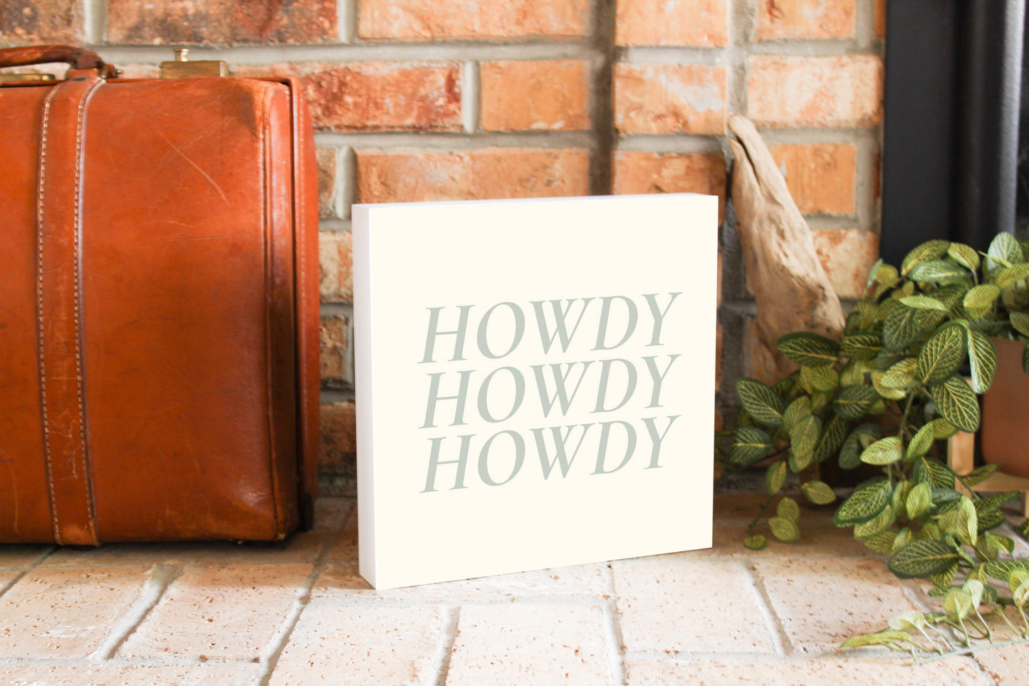 Modern Minimalist Oklahoma Howdy | Wood Block | Eaches | Min 2