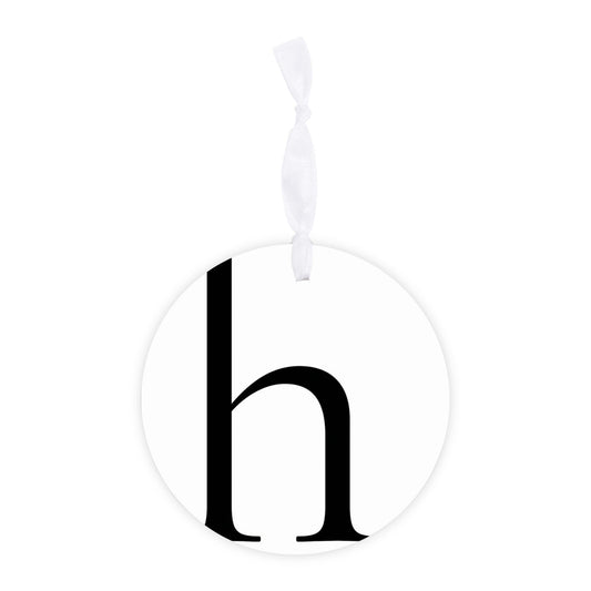 Minimalist Monogram H Circle| Wood Ornament | Eaches | Min 6