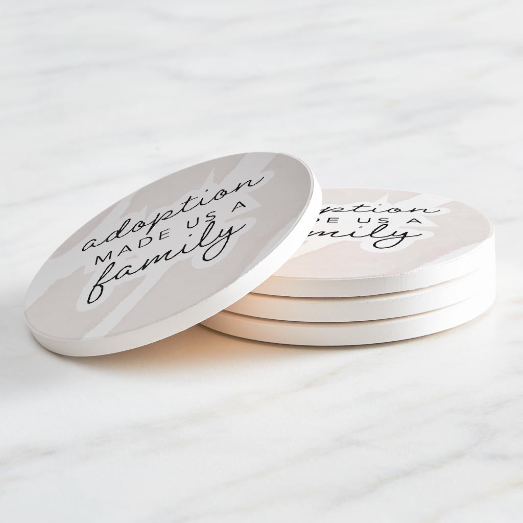 Modern Minimalist Mothers Day Adoption | Absorbent Coasters | Set of 4 | Min 2