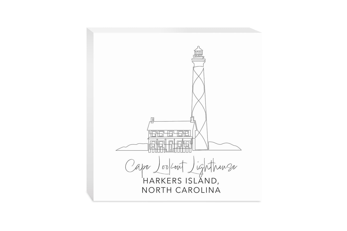 Cape Lookout Lighthouse | Wood Block | Eaches | Min 2