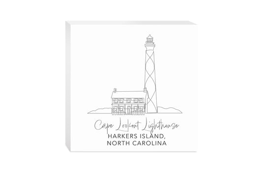 Cape Lookout Lighthouse | Wood Block | Eaches | Min 2