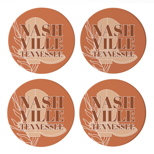 Modern Minimalist Tennessee Nashville Boot | Absorbent Coasters | Set of 4 | Min 2