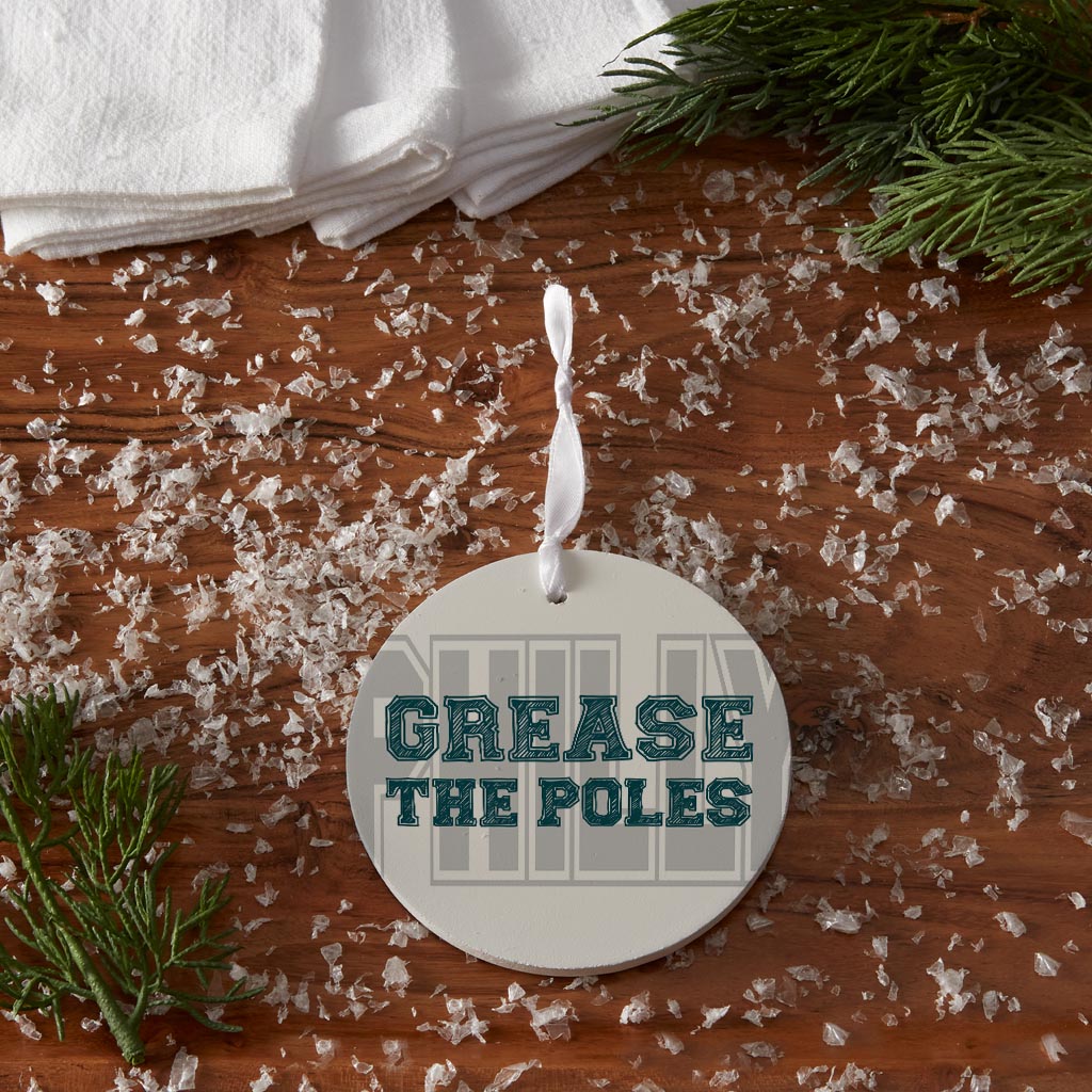 Modern Minimalist Pennsylvania Grease The Poles | Wood Ornament | Eaches | Min 6