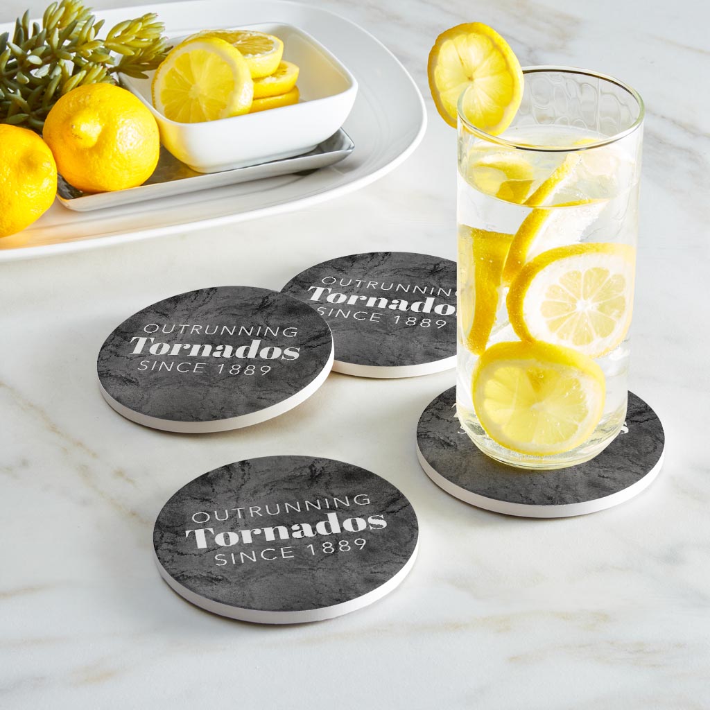 Modern Oklahoma Tornado Saying | Absorbent Coasters | Set of 4 | Min 2