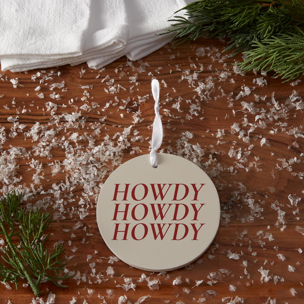 Modern Minimalist Texas Howdy | Wood Ornament | Eaches | Min 6