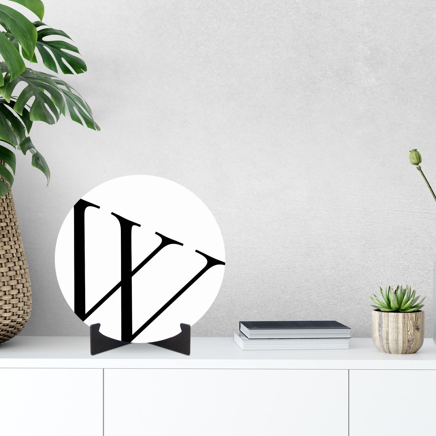 Minimalist Monogram W | Wood Sign | Eaches | Min 1