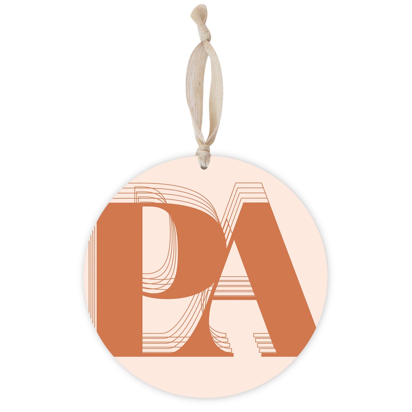 Modern Minimalist Pennsylvania Pa Initials Dark | Wood Ornament | Eaches | Min 1