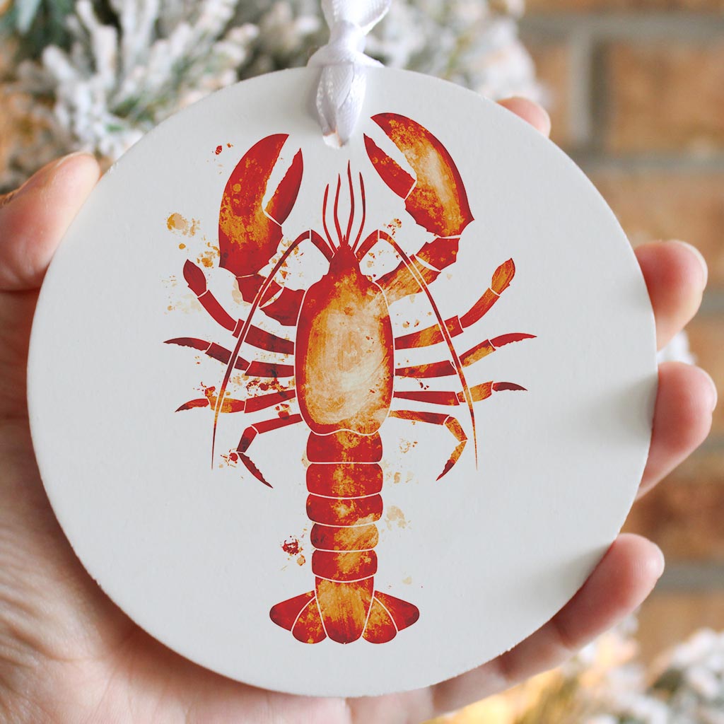 East Coast Water Color Lobster | Wood Ornament | Eaches | Min 6