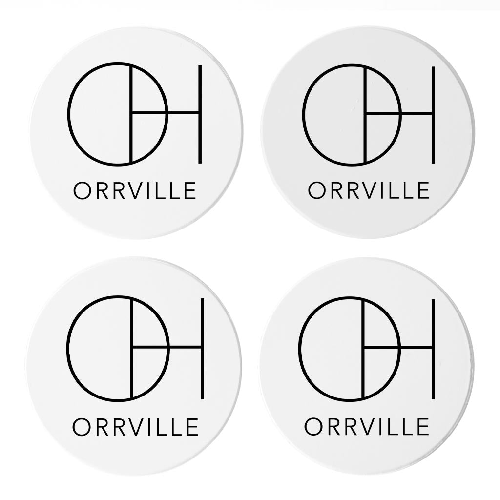 Orrville Oh State Initials And City Name| Absorbent Coasters | Set of 4 | Min 2