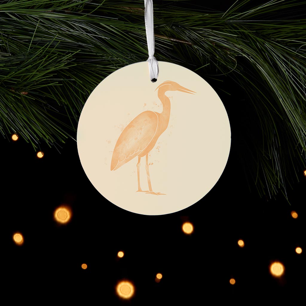 Louisiana Colorful Water Color Heron | Wood Ornament | Eaches | Min 6