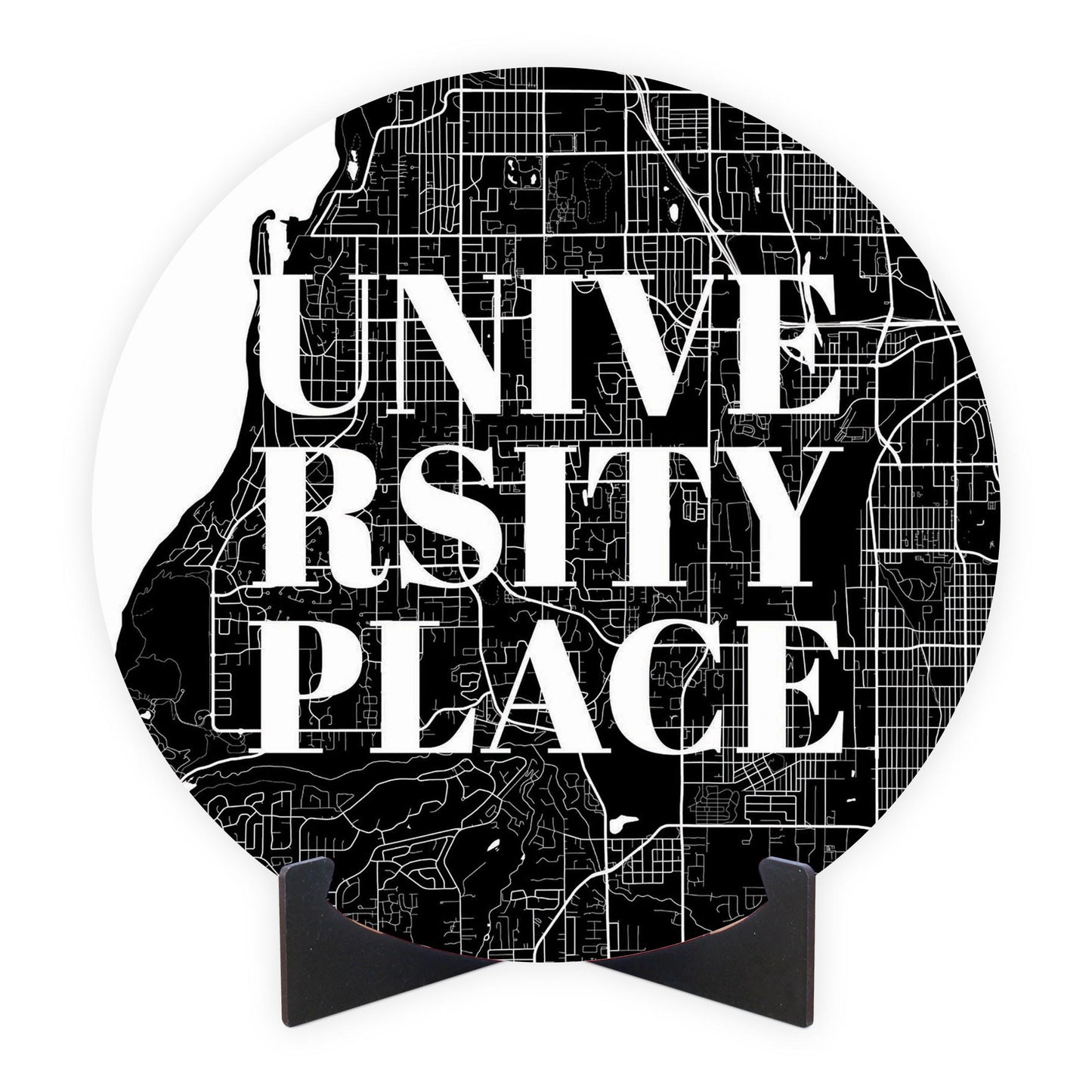 Minimalistic B&W Washington University Place Map | Wood Sign | Eaches | Min 1