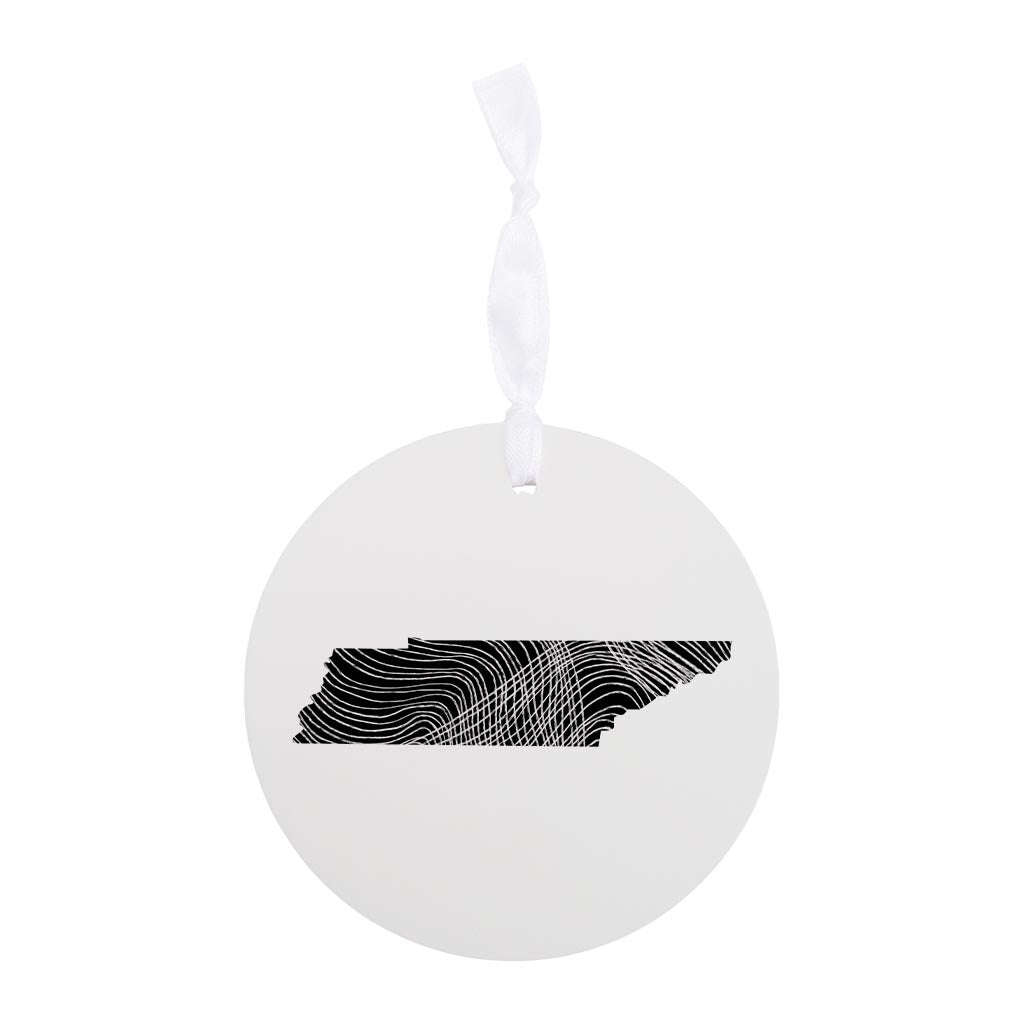 Minimalist B&W Tennessee State Shape | Wood Ornament | Eaches | Min 6