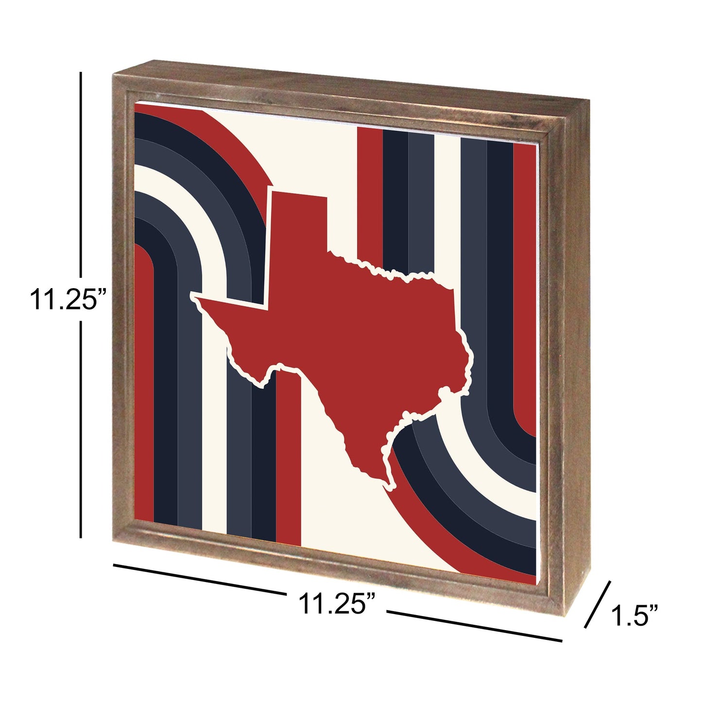 Modern Minimalist Texas Colors Retro Shape | Wood Sign | Eaches | Min 1