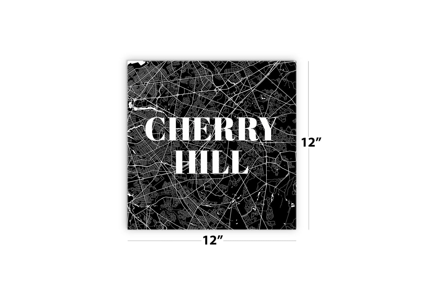 Minimalistic B&W New Jersey Cherry Hill Map | Wood Sign | Eaches | Min 2