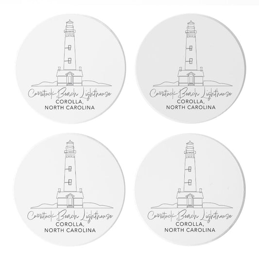 Currituck Beach Lighthouse | Absorbent Coasters | Set of 4 | Min 2