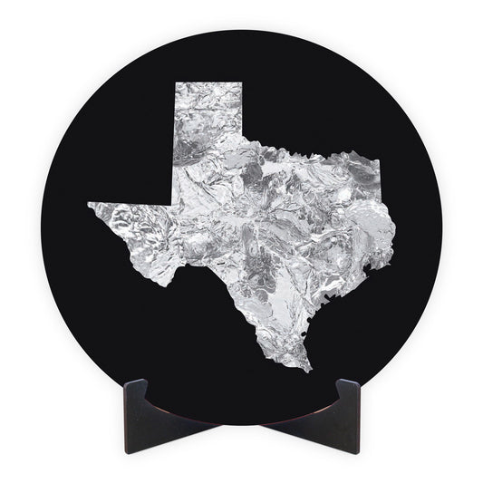 Minimalistic B&W Texas Metal State Shape | Wood Sign | Eaches | Min 1