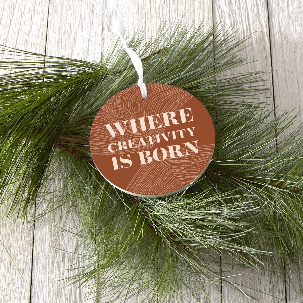 Modern Minimalist New York Creativity Is Born| Wood Ornament | Eaches | Min 6