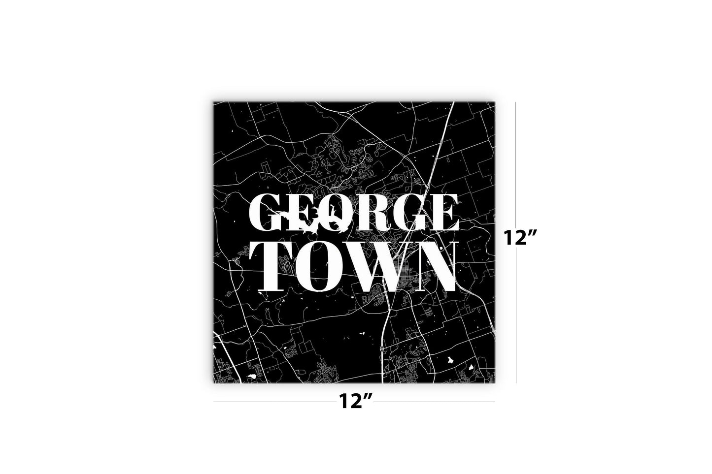 Minimalistic B&W Texas Georgetown Map | Wood Sign | Eaches | Min 2