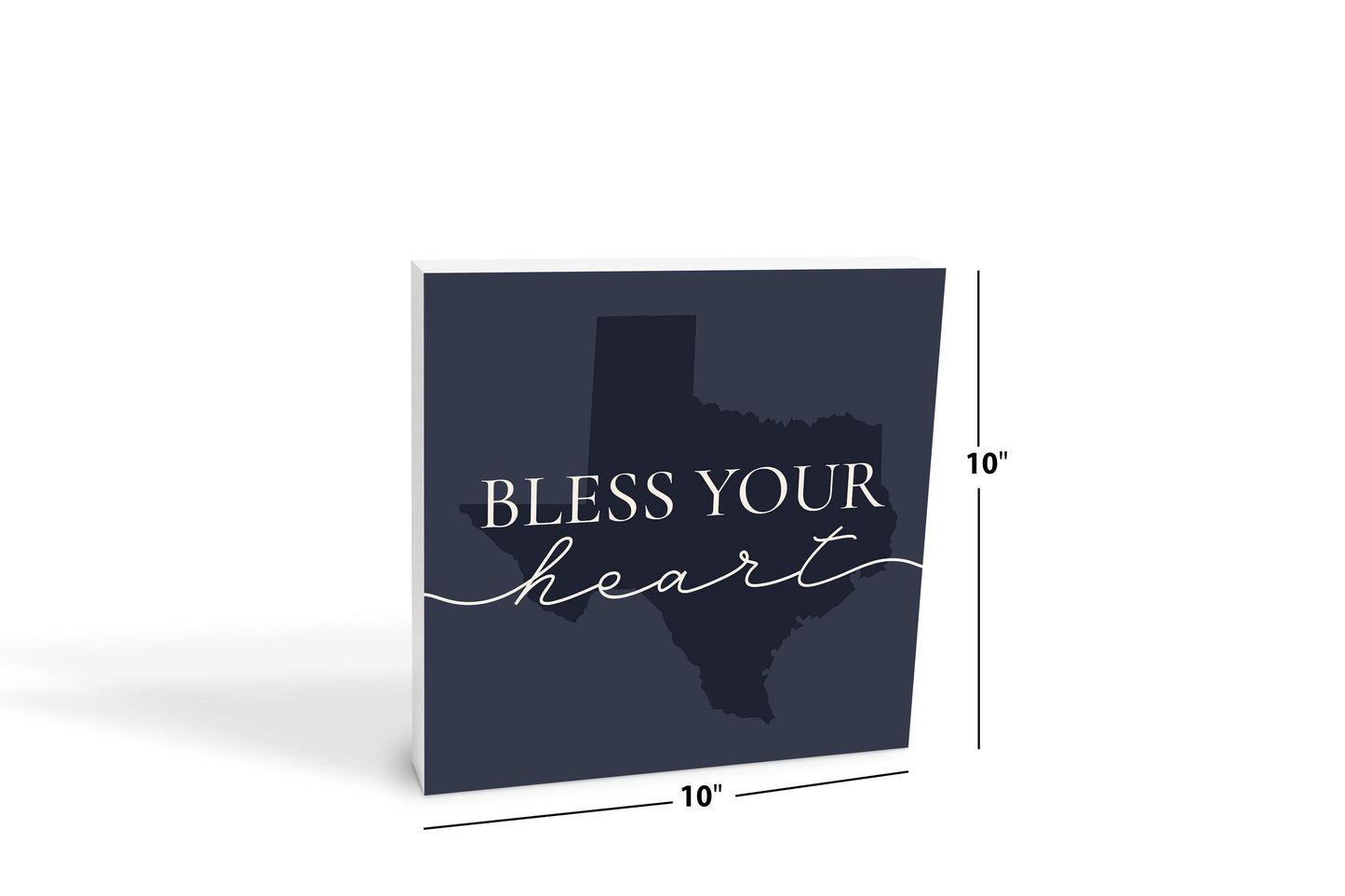 Modern Minimalist Texas Bless Your Heart | Wood Block | Eaches | Min 2