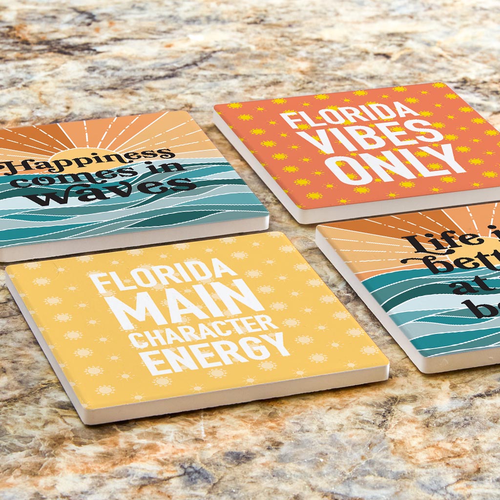 Florida Sayings Artsy | Absorbent Coasters | Set of 4 | Min 2