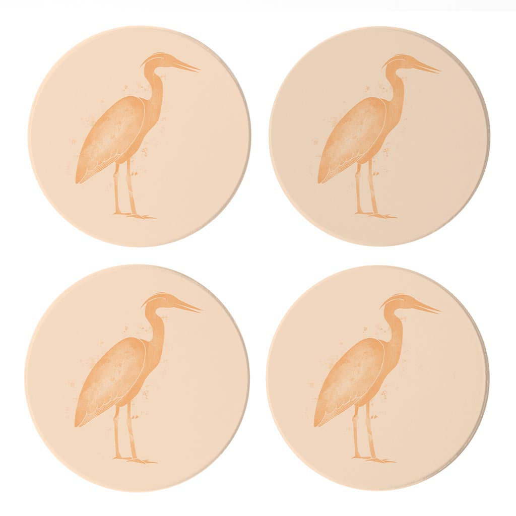 Louisiana Colorful Water Color Heron | Absorbent Coasters | Set of 4 | Min 2