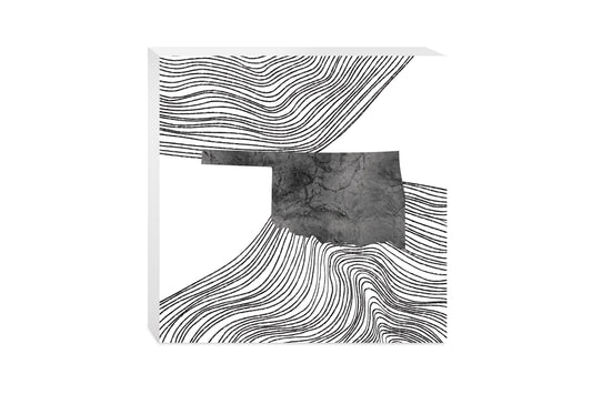 Modern Oklahoma State Shape With Fluid Lines | Wood Block | Eaches | Min 2