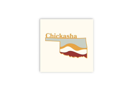 Modern Minimalist Oklahoma State Chickasha | Wood Sign | Eaches | Min 2