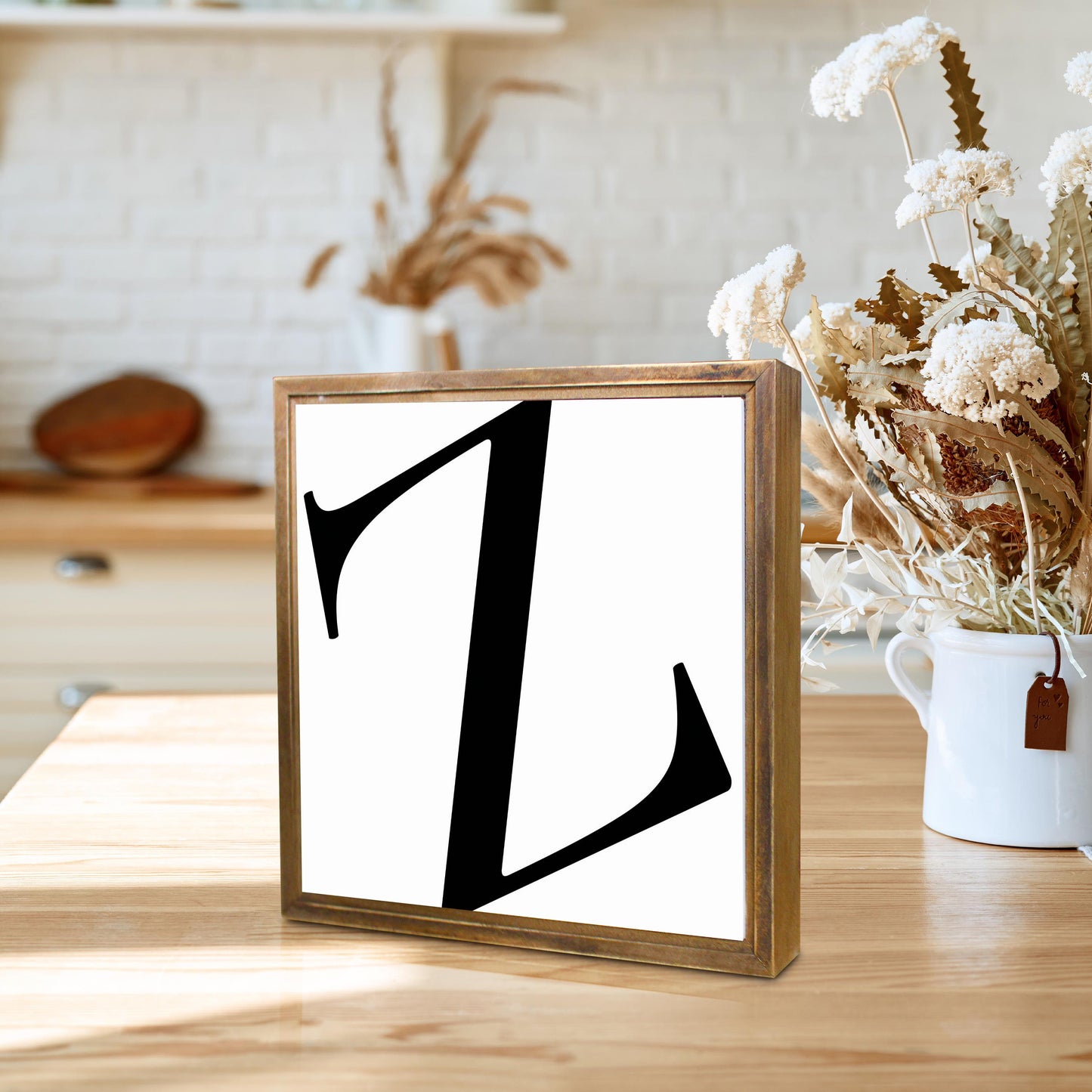 Minimalist Monogram Z | Wood Sign | Eaches | Min 1