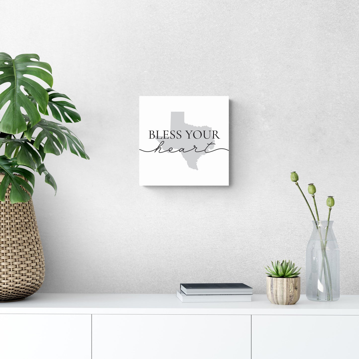 Minimalistic B&W Texas Bless Your Heart | Wood Sign | Eaches | Min 2