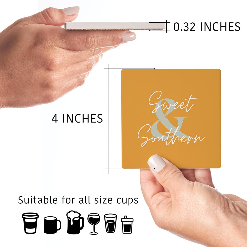 Modern Minimalist Oklahoma Sweet Southern | Absorbent Coasters | Set of 4 | Min 2