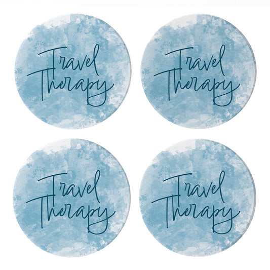 Travel Therapy Water Color | Absorbent Coasters | Set of 4 | Min 2