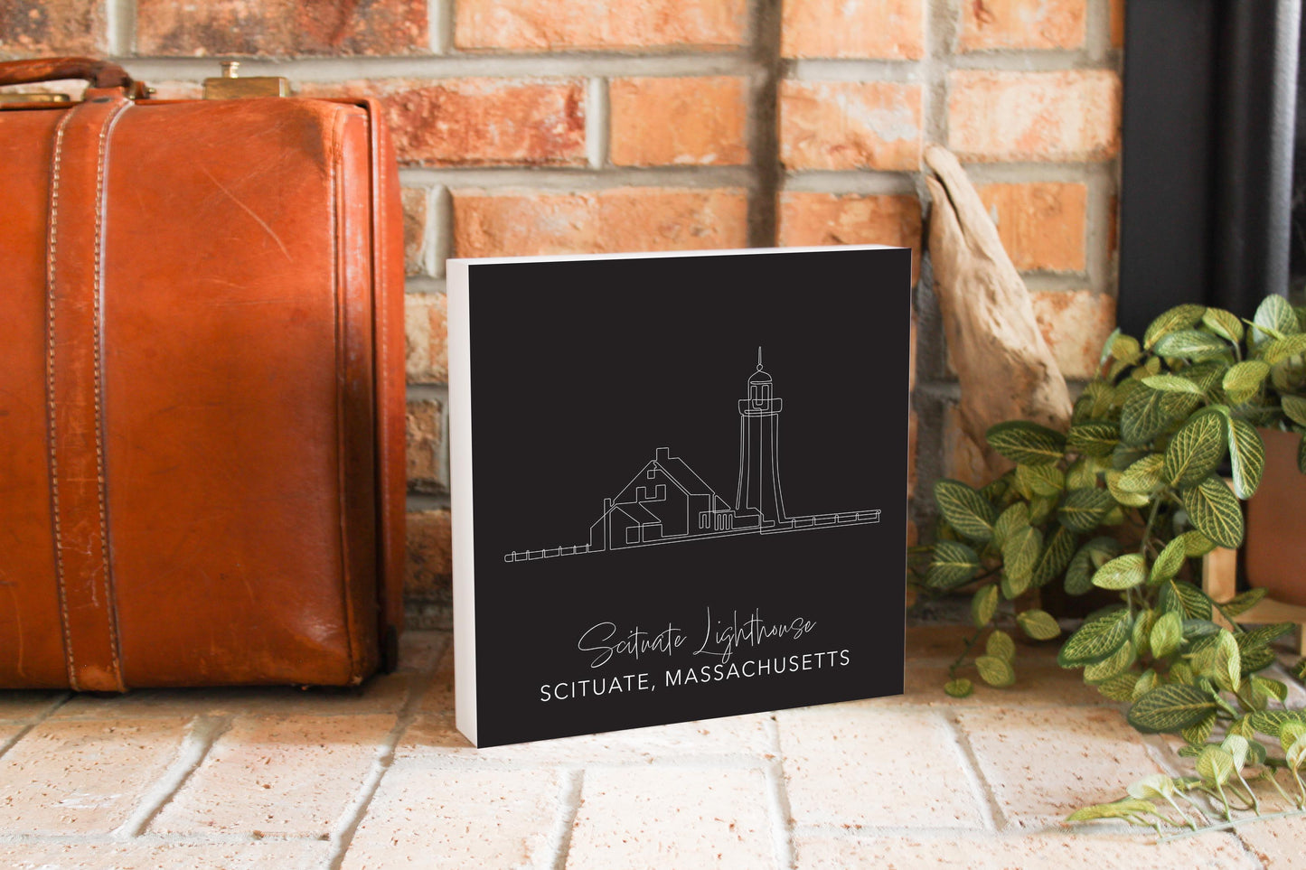 Black Scituate Lighthouse | Wood Block | Eaches | Min 2