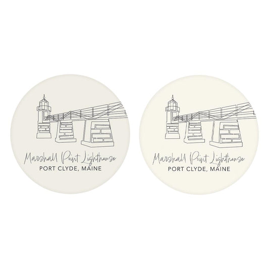 Marshall Point Lighthouse | Absorbent Car Coasters | Set of 2 | Min 4